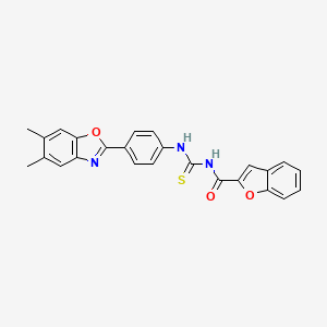 N-{[4-(5,6-dimethyl-1,3-benzoxazol-2-yl)phenyl]carbamothioyl}-1-benzofuran-2-carboxamide