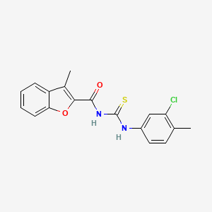 molecular formula C18H15ClN2O2S B3682736 N-[(3-chloro-4-methylphenyl)carbamothioyl]-3-methyl-1-benzofuran-2-carboxamide 