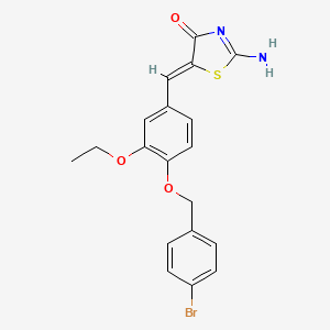 (5Z)-5-({4-[(4-Bromophenyl)methoxy]-3-ethoxyphenyl}methylidene)-2-imino-1,3-thiazolidin-4-one