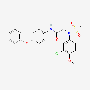 molecular formula C22H21ClN2O5S B3682804 2-(3-chloro-4-methoxy-N-methylsulfonylanilino)-N-(4-phenoxyphenyl)acetamide 