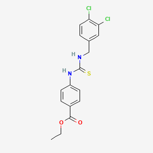 molecular formula C17H16Cl2N2O2S B3682811 ETHYL 4-({[(3,4-DICHLOROBENZYL)AMINO]CARBOTHIOYL}AMINO)BENZOATE 