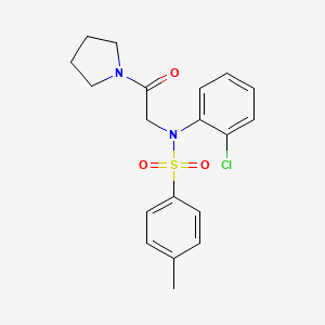 molecular formula C19H21ClN2O3S B3682823 N-(2-chlorophenyl)-4-methyl-N-(2-oxo-2-pyrrolidin-1-ylethyl)benzenesulfonamide 