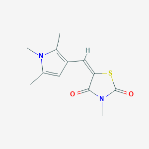 3-METHYL-5-[(E)-1-(1,2,5-TRIMETHYL-1H-PYRROL-3-YL)METHYLIDENE]-1,3-THIAZOLANE-2,4-DIONE