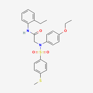 2-(4-ethoxy-N-(4-methylsulfanylphenyl)sulfonylanilino)-N-(2-ethylphenyl)acetamide