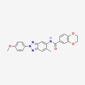 N-[2-(4-methoxyphenyl)-6-methylbenzotriazol-5-yl]-2,3-dihydro-1,4-benzodioxine-6-carboxamide