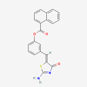 molecular formula C21H14N2O3S B3682899 [3-[(Z)-(2-amino-4-oxo-1,3-thiazol-5-ylidene)methyl]phenyl] naphthalene-1-carboxylate 