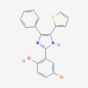 molecular formula C19H13BrN2OS B3682943 4-bromo-2-[4-phenyl-5-(2-thienyl)-1H-imidazol-2-yl]phenol 