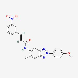 molecular formula C23H19N5O4 B3682984 (2E)-N-[2-(4-methoxyphenyl)-6-methyl-2H-benzotriazol-5-yl]-3-(3-nitrophenyl)prop-2-enamide 