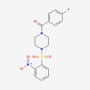 molecular formula C17H16FN3O5S B3682998 (4-Fluorophenyl){4-[(2-nitrophenyl)sulfonyl]piperazin-1-yl}methanone 