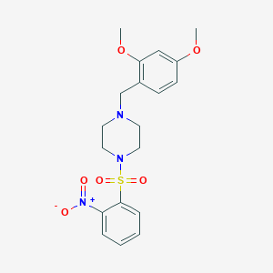 molecular formula C19H23N3O6S B3683018 1-[(2,4-DIMETHOXYPHENYL)METHYL]-4-(2-NITROBENZENESULFONYL)PIPERAZINE 