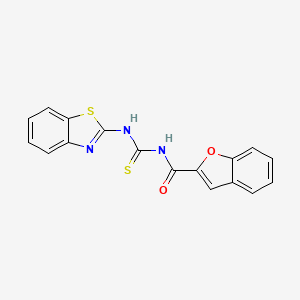 molecular formula C17H11N3O2S2 B3683019 3-(1-Benzofuran-2-carbonyl)-1-(1,3-benzothiazol-2-YL)thiourea 