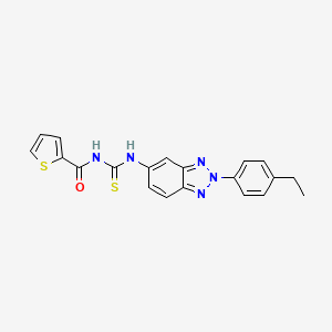 molecular formula C20H17N5OS2 B3683022 3-[2-(4-Ethylphenyl)-2H-1,2,3-benzotriazol-5-YL]-1-(thiophene-2-carbonyl)thiourea 