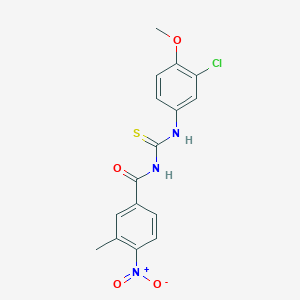 N-[(3-chloro-4-methoxyphenyl)carbamothioyl]-3-methyl-4-nitrobenzamide