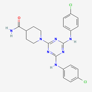 1-{4,6-Bis[(4-chlorophenyl)amino]-1,3,5-triazin-2-yl}piperidine-4-carboxamide