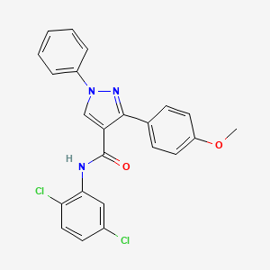 molecular formula C23H17Cl2N3O2 B3683042 N-(2,5-dichlorophenyl)-3-(4-methoxyphenyl)-1-phenylpyrazole-4-carboxamide 