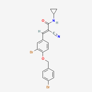 (E)-3-[3-bromo-4-[(4-bromophenyl)methoxy]phenyl]-2-cyano-N-cyclopropylprop-2-enamide