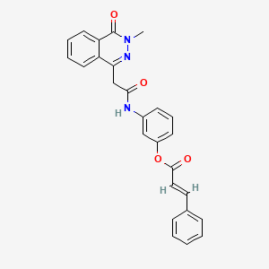 molecular formula C26H21N3O4 B3683048 3-[2-(3-METHYL-4-OXO-3,4-DIHYDROPHTHALAZIN-1-YL)ACETAMIDO]PHENYL (2E)-3-PHENYLPROP-2-ENOATE 