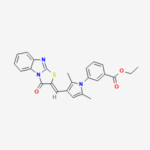 ethyl 3-{2,5-dimethyl-3-[(3-oxo[1,3]thiazolo[3,2-a]benzimidazol-2(3H)-ylidene)methyl]-1H-pyrrol-1-yl}benzoate