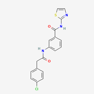 3-[2-(4-CHLOROPHENYL)ACETAMIDO]-N-(1,3-THIAZOL-2-YL)BENZAMIDE