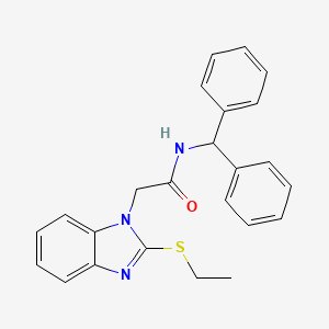 N-(DIPHENYLMETHYL)-2-[2-(ETHYLSULFANYL)-1H-1,3-BENZODIAZOL-1-YL]ACETAMIDE