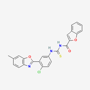 N-{[4-chloro-3-(6-methyl-1,3-benzoxazol-2-yl)phenyl]carbamothioyl}-1-benzofuran-2-carboxamide