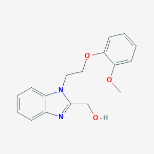 molecular formula C17H18N2O3 B368315 {1-[2-(2-methoxyphenoxy)ethyl]-1H-benzimidazol-2-yl}methanol CAS No. 853752-66-6