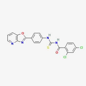 2,4-dichloro-N-{[4-([1,3]oxazolo[4,5-b]pyridin-2-yl)phenyl]carbamothioyl}benzamide