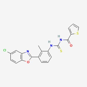 N-({[3-(5-chloro-1,3-benzoxazol-2-yl)-2-methylphenyl]amino}carbonothioyl)-2-thiophenecarboxamide