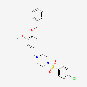 1-[4-(benzyloxy)-3-methoxybenzyl]-4-[(4-chlorophenyl)sulfonyl]piperazine