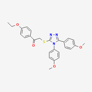 2-[[4,5-Bis(4-methoxyphenyl)-1,2,4-triazol-3-yl]sulfanyl]-1-(4-ethoxyphenyl)ethanone