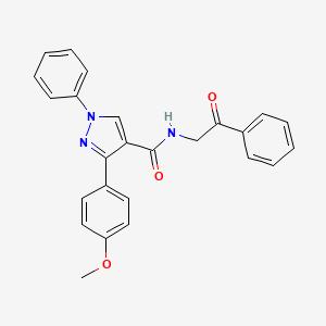 3-(4-methoxyphenyl)-N-phenacyl-1-phenylpyrazole-4-carboxamide