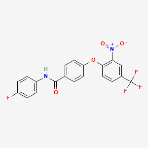 N-(4-fluorophenyl)-4-[2-nitro-4-(trifluoromethyl)phenoxy]benzamide