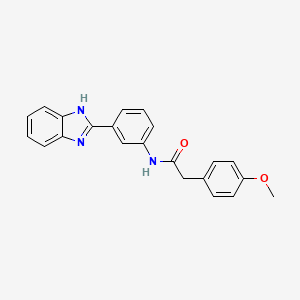 molecular formula C22H19N3O2 B3683226 N-[3-(1H-benzimidazol-2-yl)phenyl]-2-(4-methoxyphenyl)acetamide 