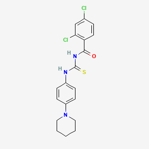 molecular formula C19H19Cl2N3OS B3683250 2,4-dichloro-N-{[4-(piperidin-1-yl)phenyl]carbamothioyl}benzamide 