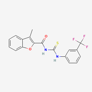 molecular formula C18H13F3N2O2S B3683251 3-methyl-N-{[3-(trifluoromethyl)phenyl]carbamothioyl}-1-benzofuran-2-carboxamide 