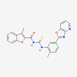 3-methyl-N-{[2-methyl-5-([1,3]oxazolo[4,5-b]pyridin-2-yl)phenyl]carbamothioyl}-1-benzofuran-2-carboxamide