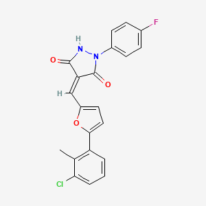 4-{[5-(3-chloro-2-methylphenyl)-2-furyl]methylene}-1-(4-fluorophenyl)-3,5-pyrazolidinedione