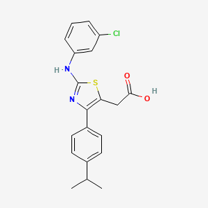 molecular formula C20H19ClN2O2S B3683269 [2-[(3-chlorophenyl)amino]-4-(4-isopropylphenyl)-1,3-thiazol-5-yl]acetic acid 