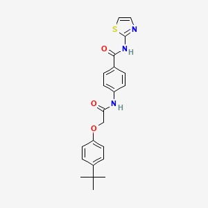 molecular formula C22H23N3O3S B3683278 4-{[(4-tert-butylphenoxy)acetyl]amino}-N-1,3-thiazol-2-ylbenzamide 