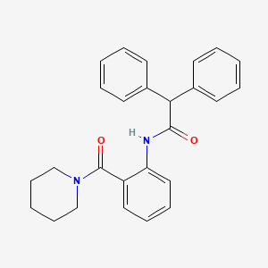 2,2-diphenyl-N-[2-(piperidine-1-carbonyl)phenyl]acetamide