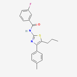 molecular formula C20H19FN2OS B3683359 3-fluoro-N-[4-(4-methylphenyl)-5-propyl-1,3-thiazol-2-yl]benzamide 