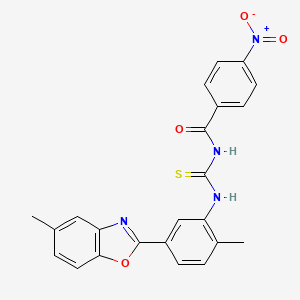 N-{[2-methyl-5-(5-methyl-1,3-benzoxazol-2-yl)phenyl]carbamothioyl}-4-nitrobenzamide