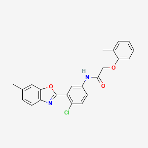 N-[4-chloro-3-(6-methyl-1,3-benzoxazol-2-yl)phenyl]-2-(2-methylphenoxy)acetamide