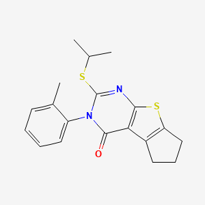 2-(isopropylthio)-3-(2-methylphenyl)-3,5,6,7-tetrahydro-4H-cyclopenta[4,5]thieno[2,3-d]pyrimidin-4-one