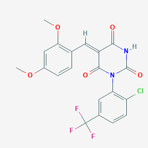 1-[2-chloro-5-(trifluoromethyl)phenyl]-5-(2,4-dimethoxybenzylidene)-2,4,6(1H,3H,5H)-pyrimidinetrione