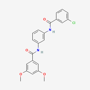 molecular formula C22H19ClN2O4 B3683428 N-[3-[(3-chlorobenzoyl)amino]phenyl]-3,5-dimethoxybenzamide 