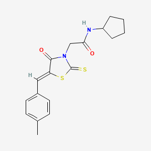 N-cyclopentyl-2-[(5Z)-5-[(4-methylphenyl)methylidene]-4-oxo-2-sulfanylidene-1,3-thiazolidin-3-yl]acetamide