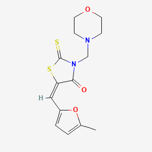 5-[(5-methyl-2-furyl)methylene]-3-(4-morpholinylmethyl)-2-thioxo-1,3-thiazolidin-4-one