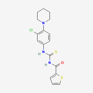 N-({[3-chloro-4-(1-piperidinyl)phenyl]amino}carbonothioyl)-2-thiophenecarboxamide