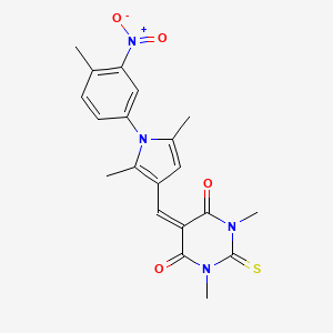 5-{[2,5-DIMETHYL-1-(4-METHYL-3-NITROPHENYL)-1H-PYRROL-3-YL]METHYLIDENE}-1,3-DIMETHYL-2-SULFANYLIDENE-1,3-DIAZINANE-4,6-DIONE